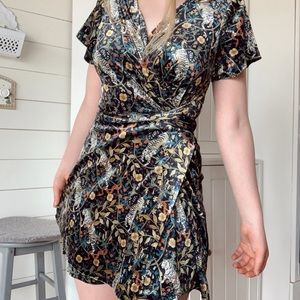 urban outfitters mini wrap dress